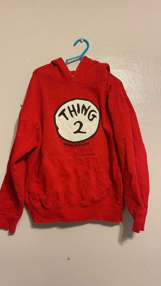 Universal Studios Dr. Seuss Thing 2 Red Pullover Hoodie Sweatshirt Kids